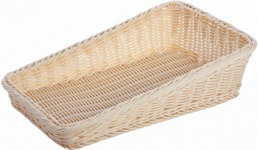 Корзинка пластиковая со скошенным бортом 300х450 мм бежевая [Beige 5041]